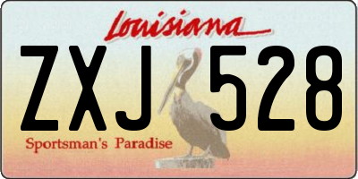 LA license plate ZXJ528