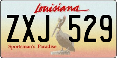 LA license plate ZXJ529