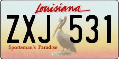 LA license plate ZXJ531