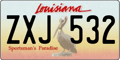 LA license plate ZXJ532