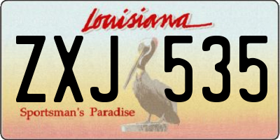 LA license plate ZXJ535