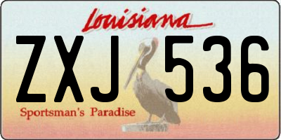 LA license plate ZXJ536