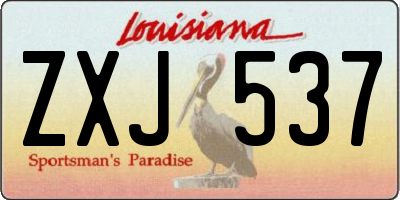 LA license plate ZXJ537