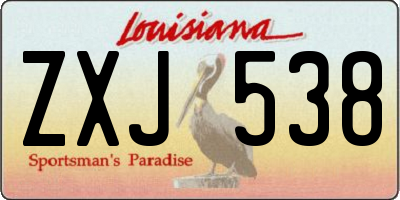 LA license plate ZXJ538