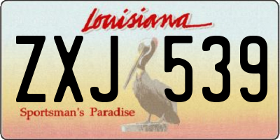 LA license plate ZXJ539