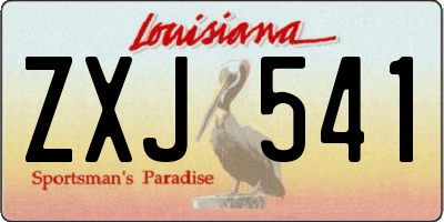 LA license plate ZXJ541