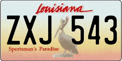 LA license plate ZXJ543