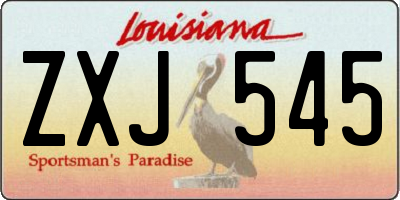 LA license plate ZXJ545