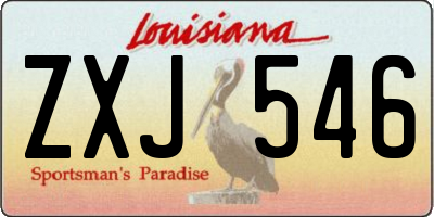 LA license plate ZXJ546