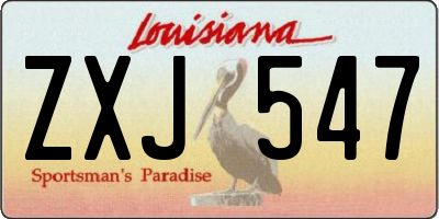 LA license plate ZXJ547