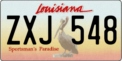 LA license plate ZXJ548