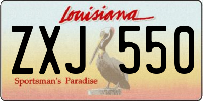 LA license plate ZXJ550