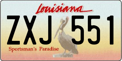 LA license plate ZXJ551