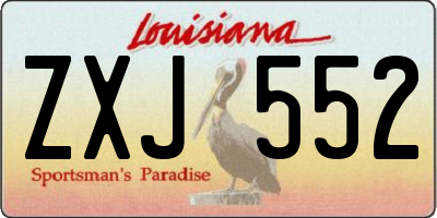 LA license plate ZXJ552