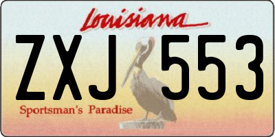 LA license plate ZXJ553