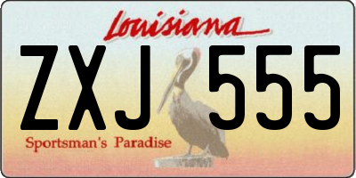 LA license plate ZXJ555