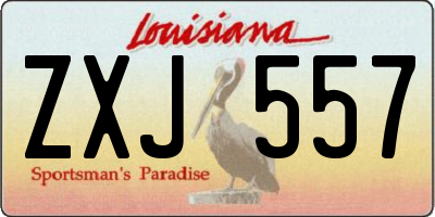 LA license plate ZXJ557