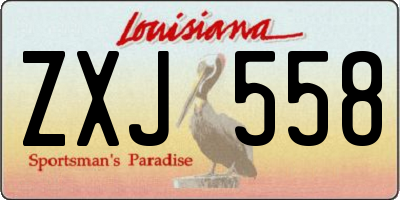 LA license plate ZXJ558