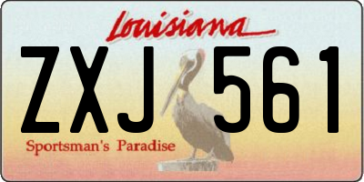 LA license plate ZXJ561