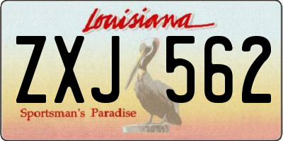 LA license plate ZXJ562