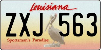 LA license plate ZXJ563