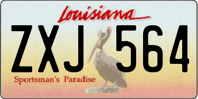 LA license plate ZXJ564