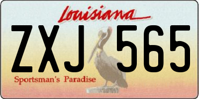 LA license plate ZXJ565