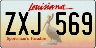LA license plate ZXJ569