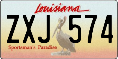 LA license plate ZXJ574