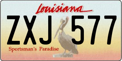 LA license plate ZXJ577