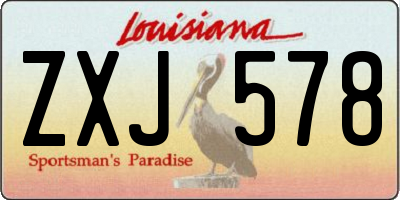 LA license plate ZXJ578