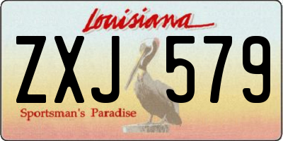 LA license plate ZXJ579