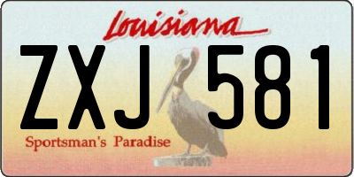 LA license plate ZXJ581