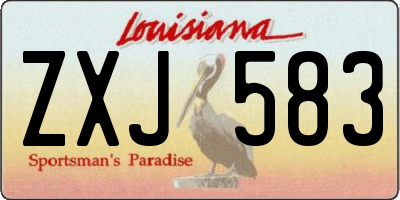 LA license plate ZXJ583