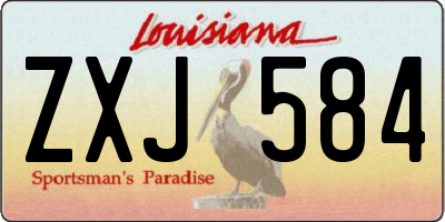 LA license plate ZXJ584