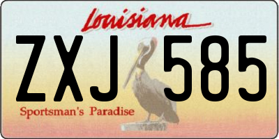 LA license plate ZXJ585