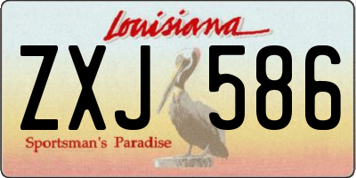 LA license plate ZXJ586