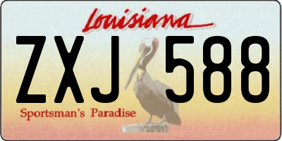 LA license plate ZXJ588