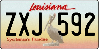 LA license plate ZXJ592