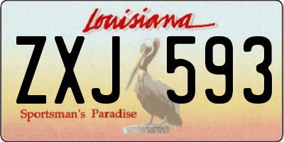 LA license plate ZXJ593