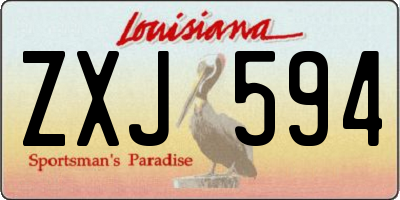 LA license plate ZXJ594