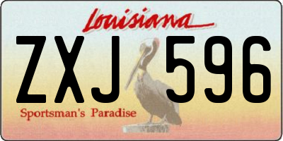 LA license plate ZXJ596