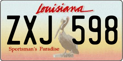 LA license plate ZXJ598