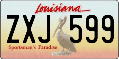 LA license plate ZXJ599