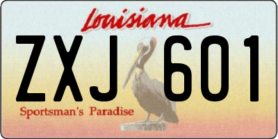 LA license plate ZXJ601