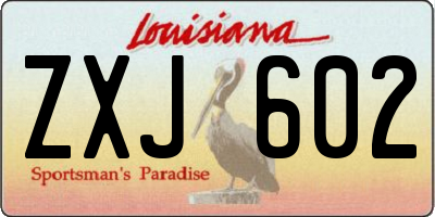 LA license plate ZXJ602