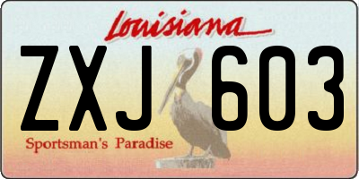 LA license plate ZXJ603