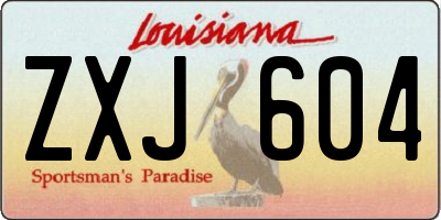 LA license plate ZXJ604