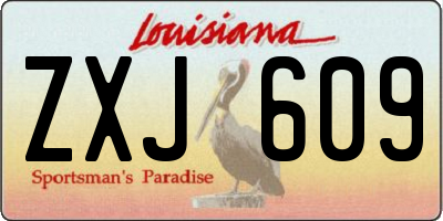 LA license plate ZXJ609