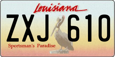 LA license plate ZXJ610